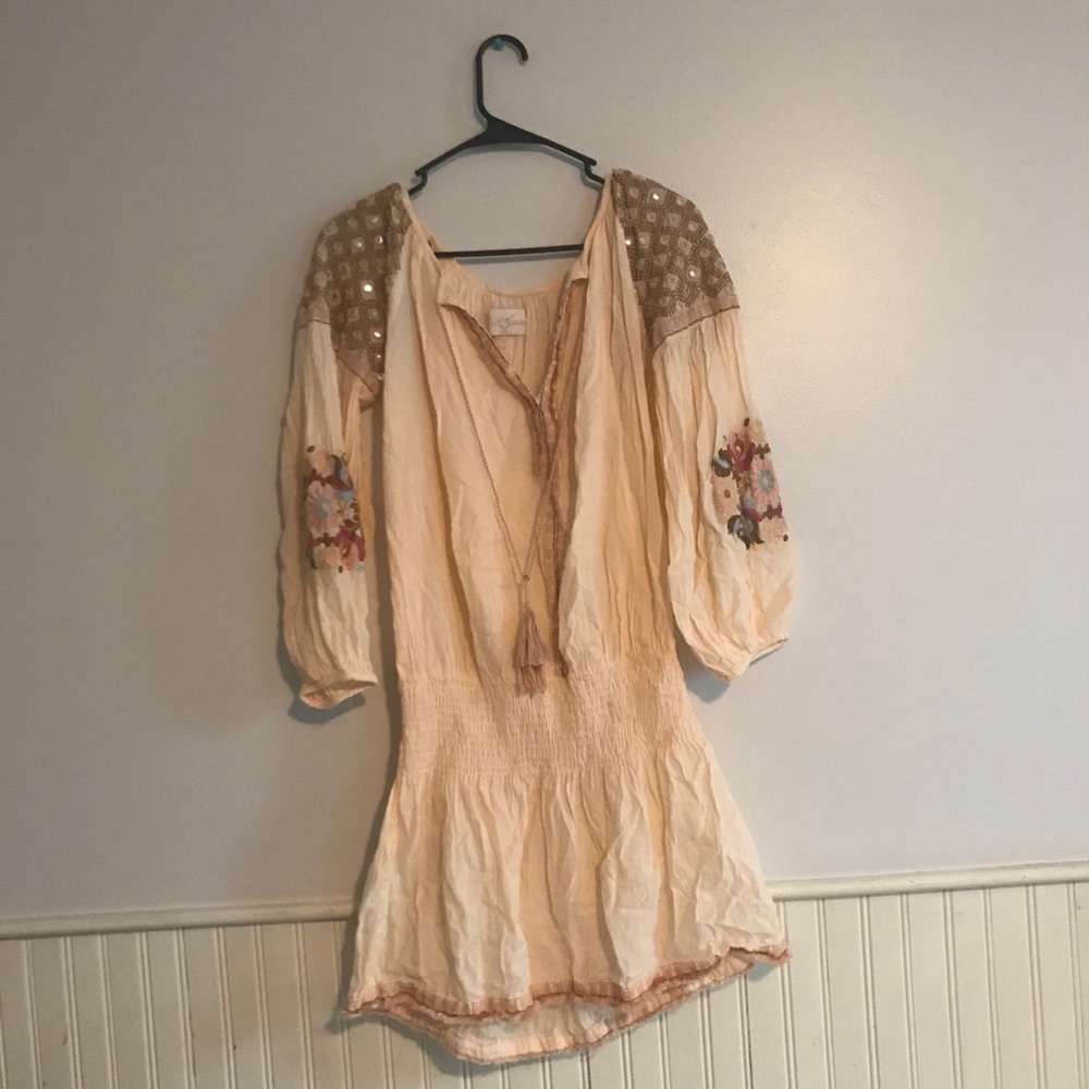 Cream Miss June Paris romper/beach cover!